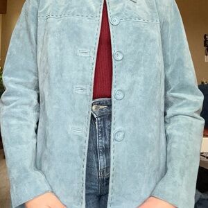 Women's Blue Suede Jacket